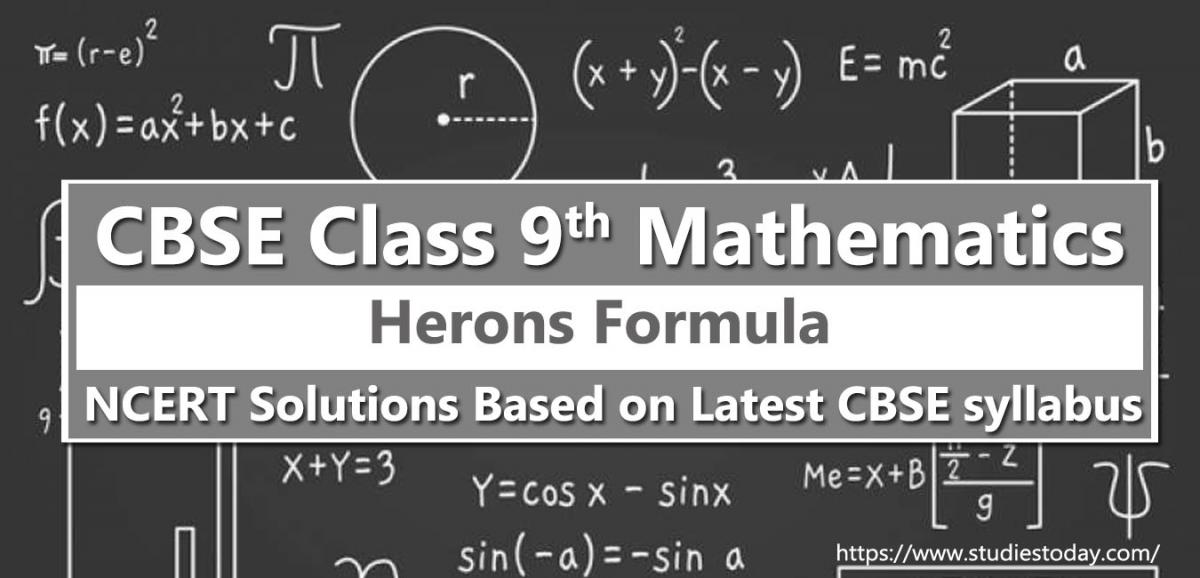Ncert Solutions For Class 9 Herons Formula