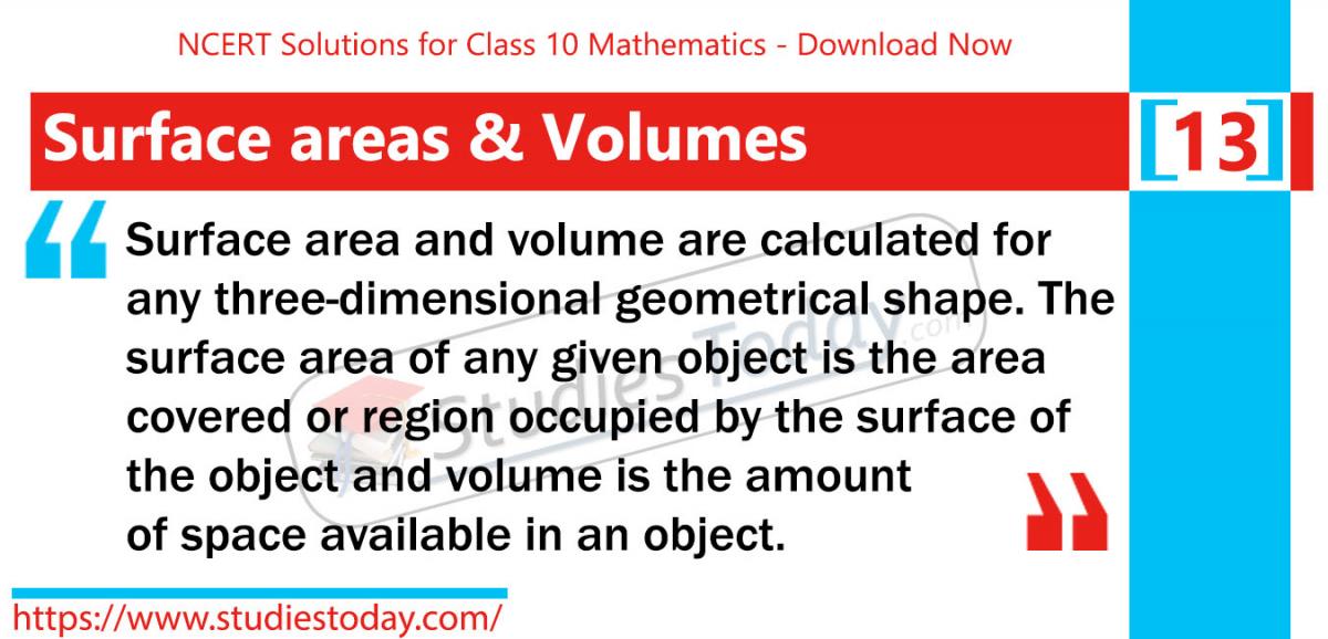 NCERT Solutions for Class 9 Surface areas and Volumes