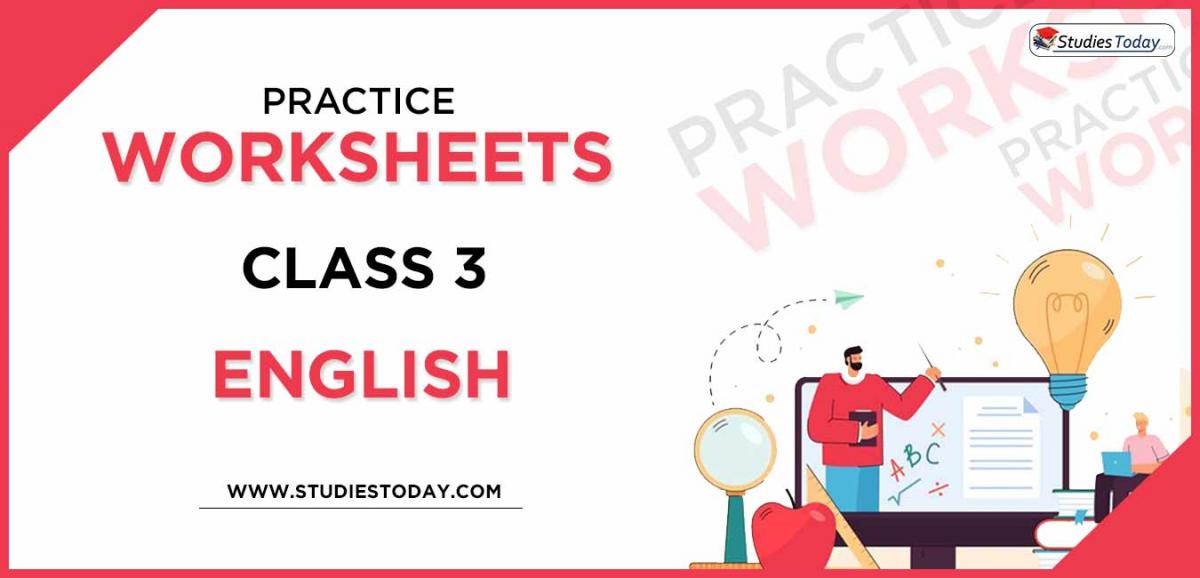 Printable Worksheets Class 3 English PDF download 