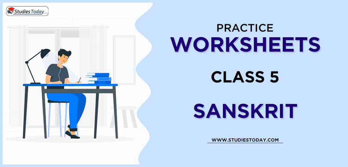 Printable Worksheets Class 5 Sanskrit PDF download 