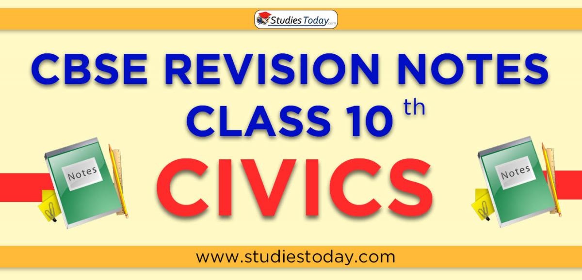 Revision Notes for CBSE Class 10 Civics