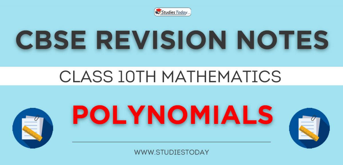 Revision Notes for CBSE Class 10 Polynomials