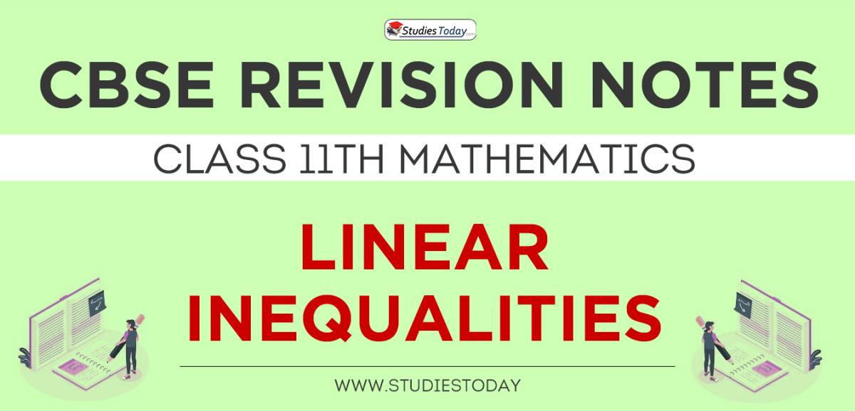 Revision Notes for CBSE Class 11 Linear Inequalities