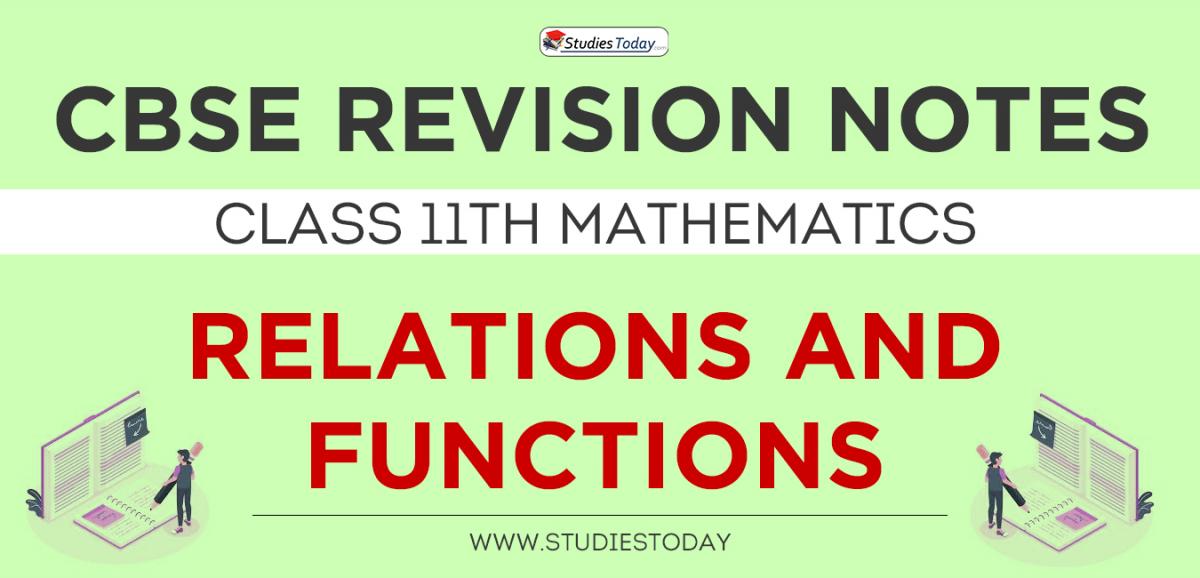 Revision Notes for CBSE Class 11 Relations and Functions