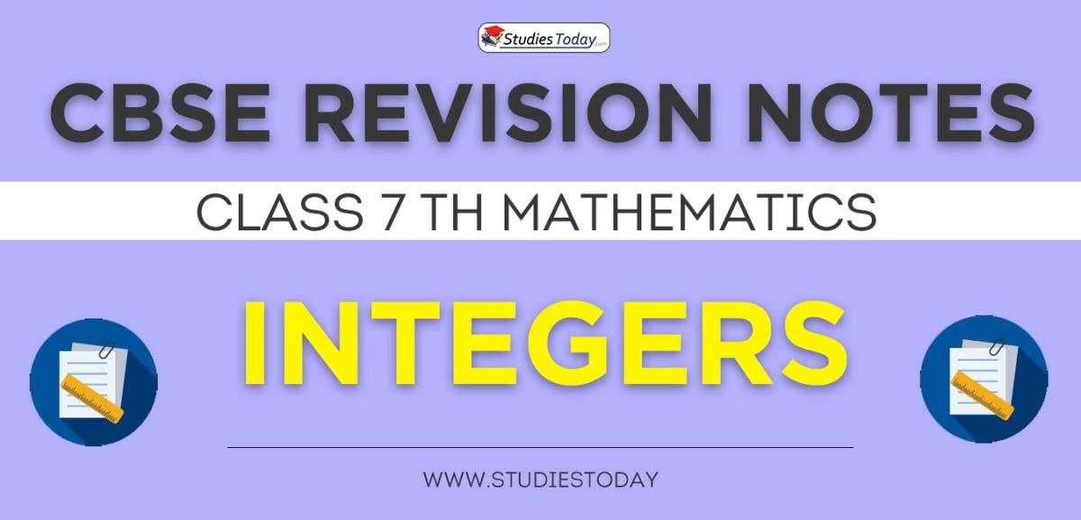 Revision Notes for CBSE Class 7 Integers