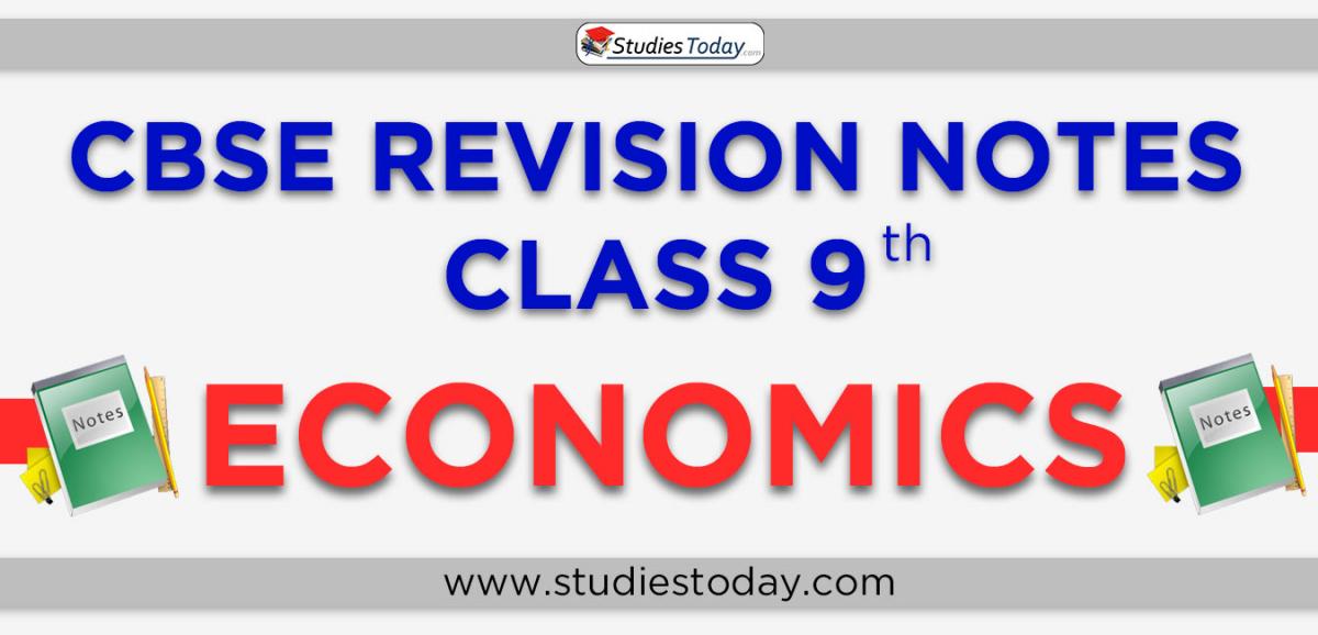 Revision Notes for CBSE Class 9 Economics