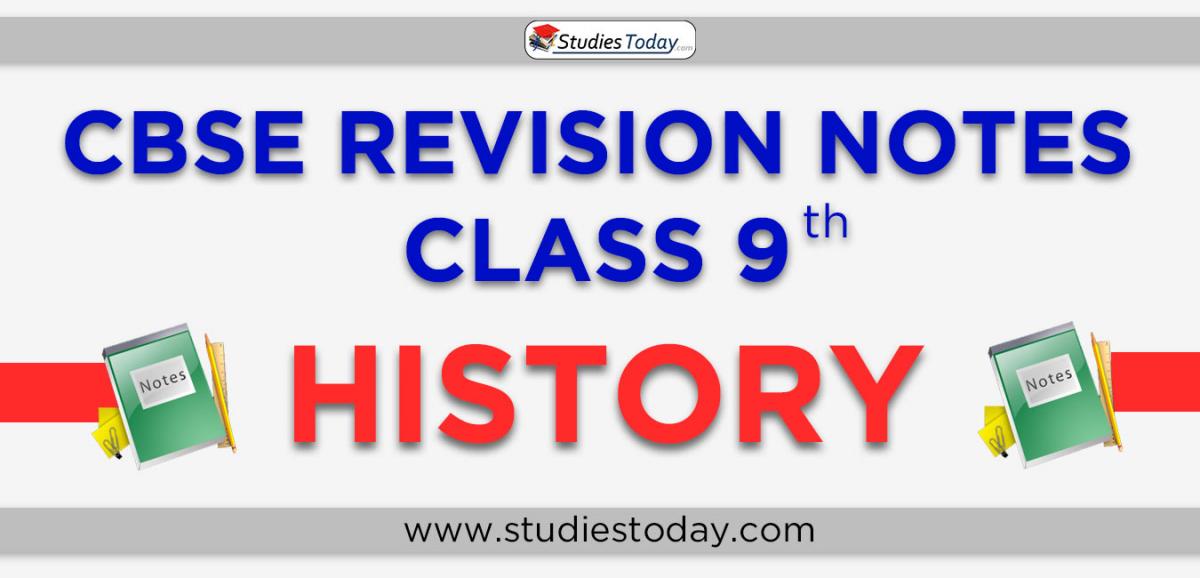 Revision Notes for CBSE Class 9 History