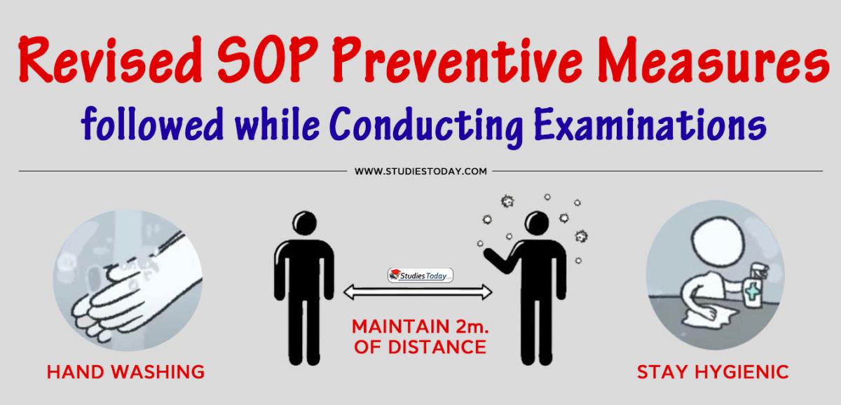 Revised SOP preventive measures followed while conducting examinations