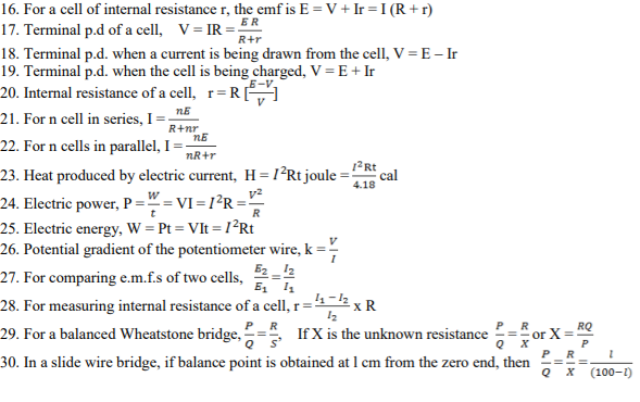 Best All Formulas Of Current Electricity Class 12 Pdf Integration List ...