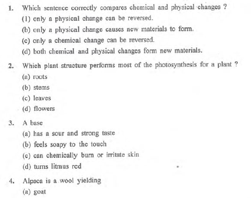 Class 7 Science MCQs (4)