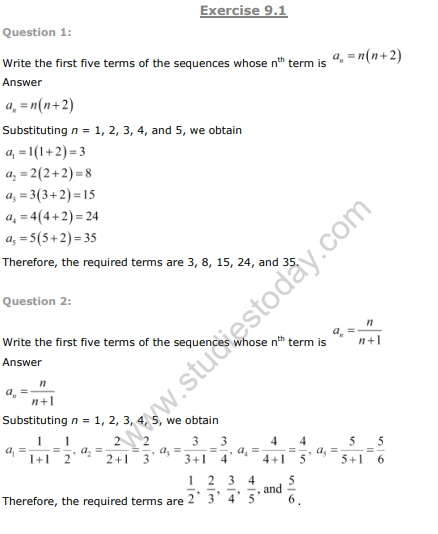 NCERT Solutions Class 11 Maths Sequences and Series
