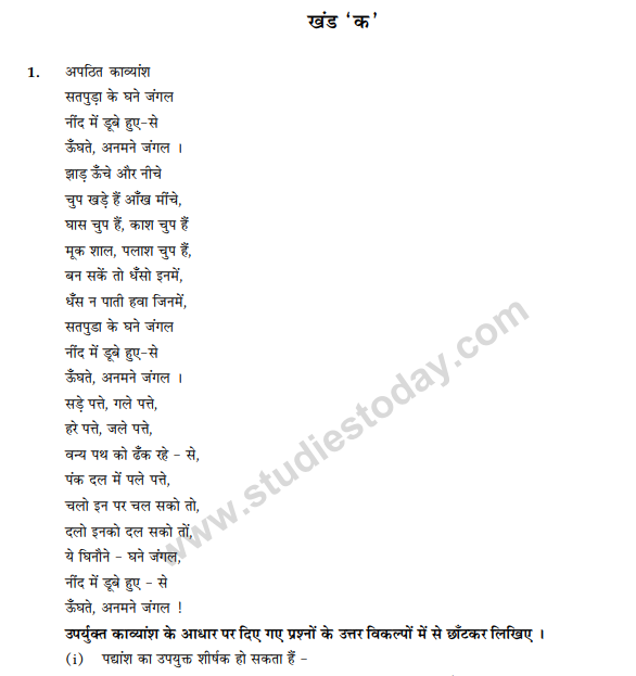 Class_6_Hindi_Question