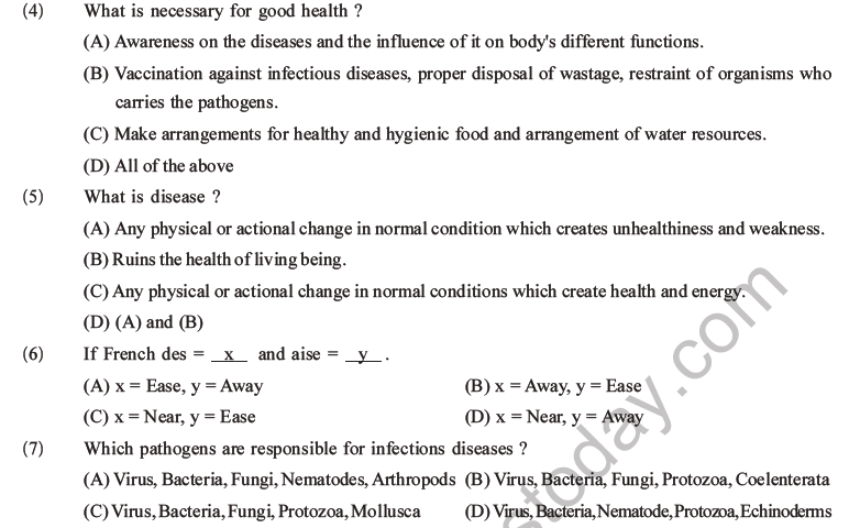 NEET Biology Human Health and Diseases MCQs Set A-1