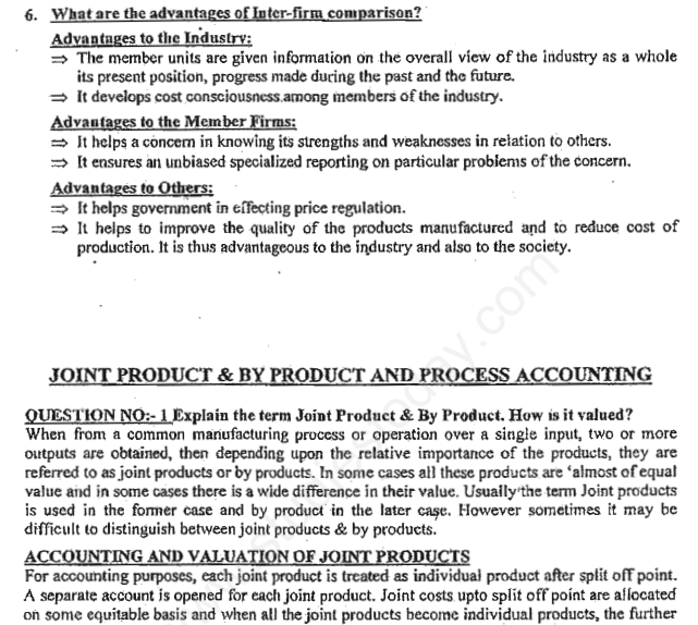 CA IPCC Joint Product and By Product And Process Accounting Notes