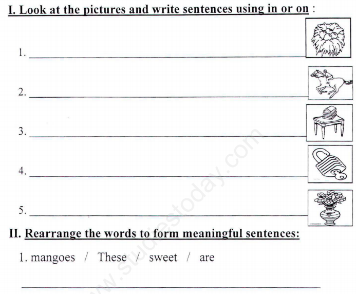 CBSE Class 1 English Writing Skills Assignment Set B