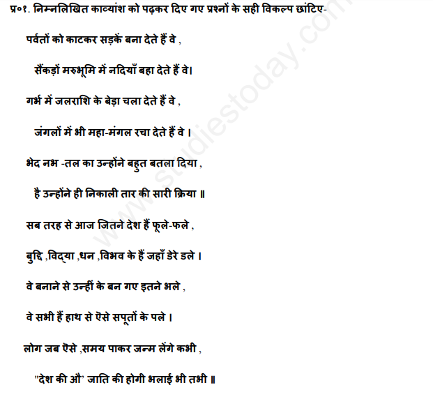 CBSE Class 10 Hindi Assignment Set D