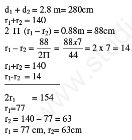 CBSE Class 10 Mathematics Area Relates to Circles Assignment Set C-