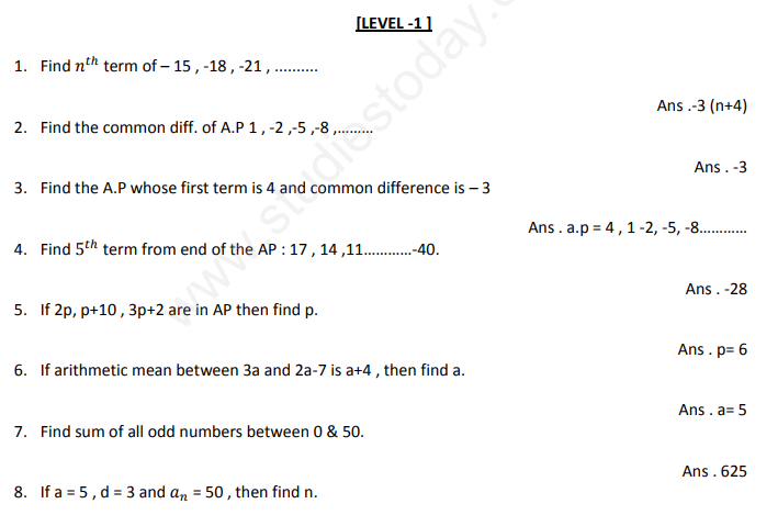 CBSE Class 10 Mathematics Arithmetic Progression Assignment Set D