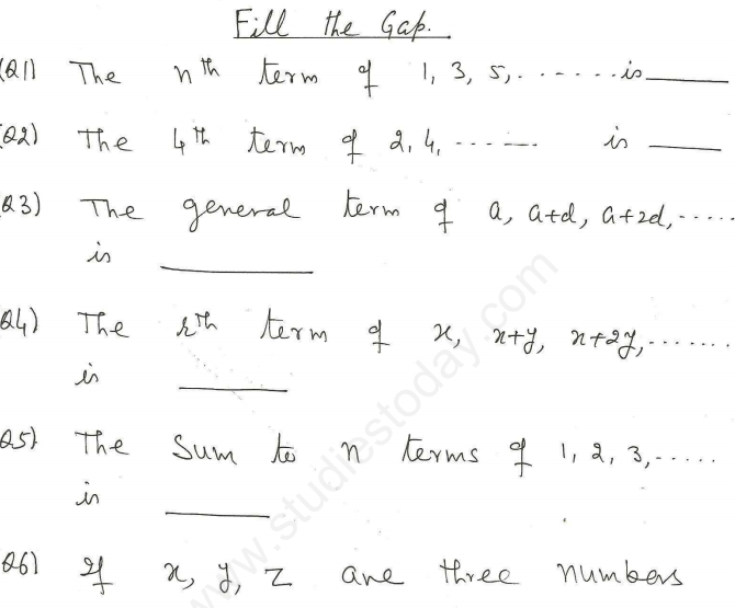 CBSE Class 10 Mathematics Arithmetic Progression Assignment Set K