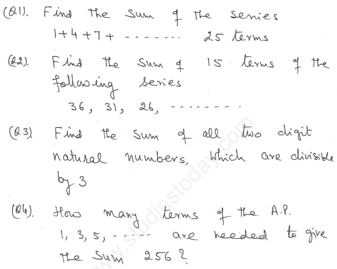 CBSE Class 10 Mathematics Arithmetic Progression Assignment Set M