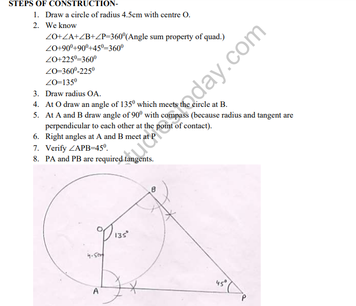 CBSE Class 10 Mathematics Constructions Assignment Set A