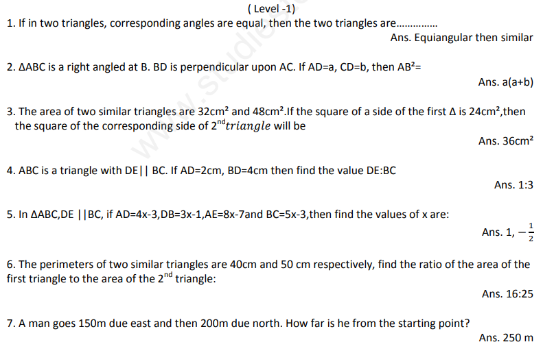 CBSE Class 10 Mathematics Trigonometry Assignment Set M