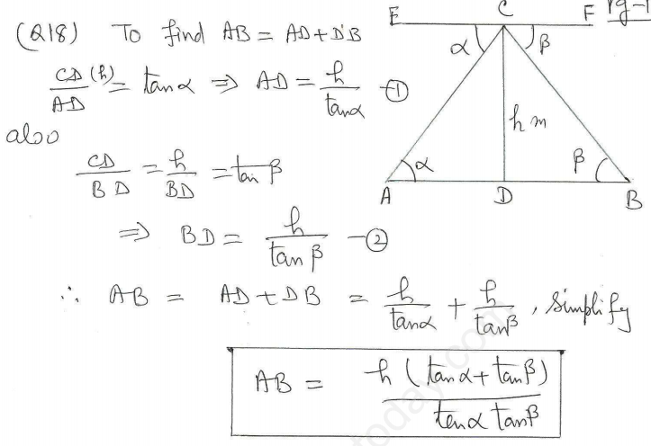 CBSE Class 10 Mathematics Trigonometry Assignment Set Q6