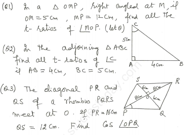 CBSE Class 10 Mathematics Trigonometry Assignment Set Z