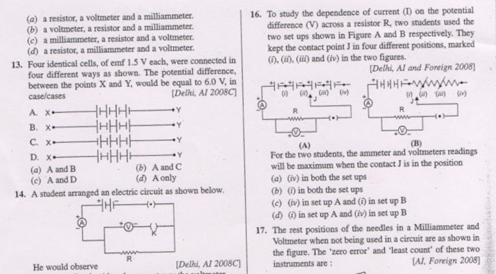 CBSE Class 10 Physics MCQs All Chapters Set B