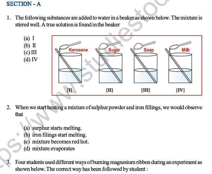 CBSE Class 10 Science MCQs Set 7