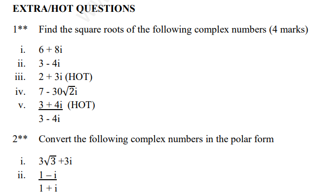 COMPLEX NUMBERS AND QUADRATIC EQUATIONS