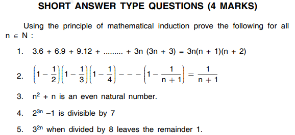 CBSE Class 11 Mathematics Principle of Mathematical Induction Assignment Set B