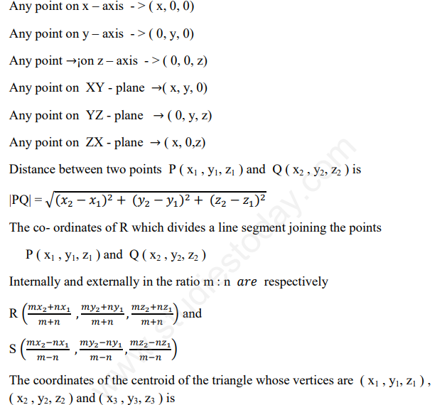 CBSE Class 11 Mathematics Three Dimensional Geometry Assignment Set B