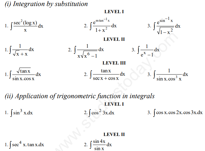 Mathematics Ncert Exemplar class 12th, Chapter Integrals