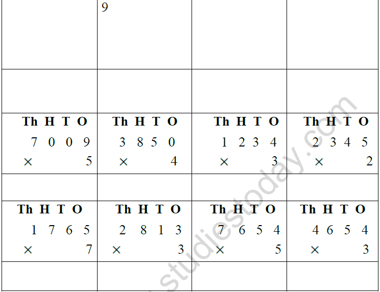 CBSE Class 3 Mathematics Addition Subtraction Multiplication Division of Numbers MCQs-13