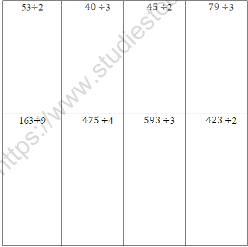 CBSE Class 3 Mathematics Addition Subtraction Multiplication Division of Numbers MCQs-3