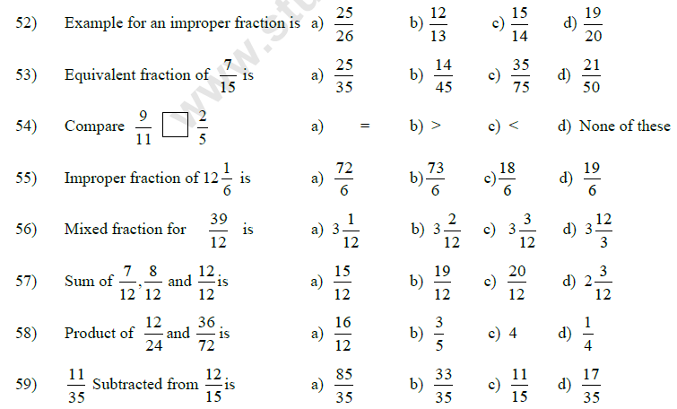 CBSE Class 5 Mathematics MCQs