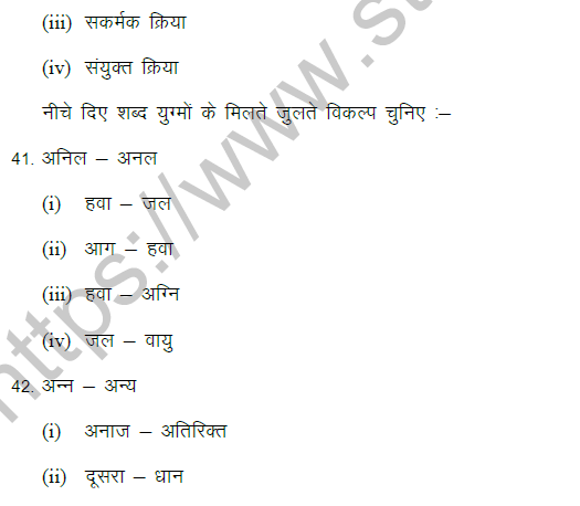 CBSE Class 9 Hindi Contextual Vocabulary MCQ-14