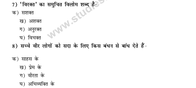 CBSE Class 9 Hindi Conventions MCQs-18