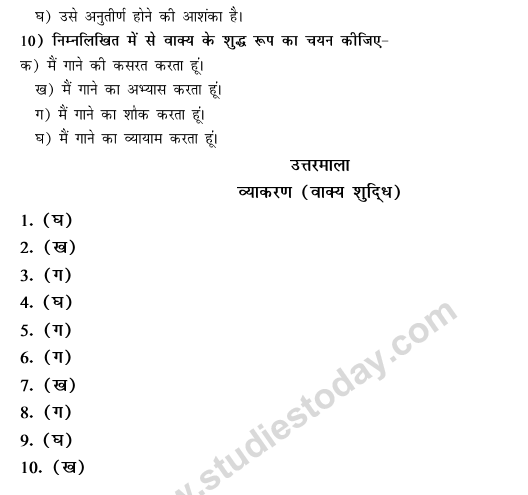 CBSE Class 9 Hindi Conventions MCQs-37