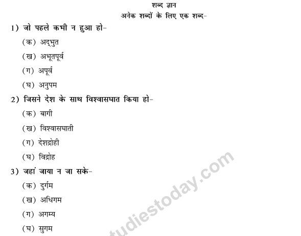 CBSE Class 9 Hindi Conventions MCQs-46