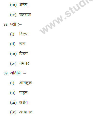 CBSE Class 9 Hindi Grammar and Usages Based MCQ (1)-10