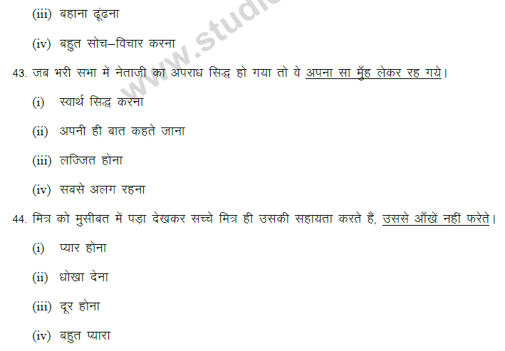 CBSE Class 9 Hindi Grammar and Usages Based MCQ (1)-12