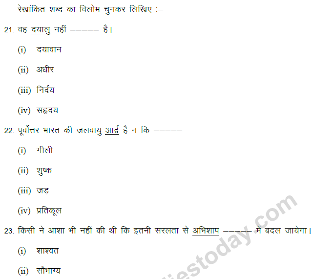 CBSE Class 9 Hindi Grammar and Usages Based MCQ (1)-3