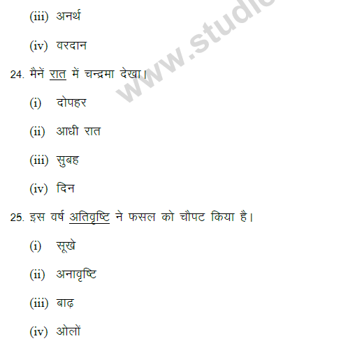 CBSE Class 9 Hindi Grammar and Usages Based MCQ (1)-4