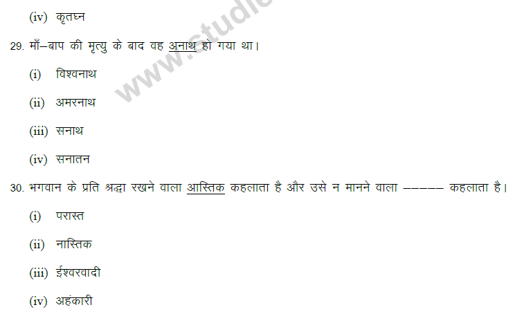 CBSE Class 9 Hindi Grammar and Usages Based MCQ (1)-6