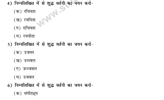 CBSE Class 9 Hindi Vyakaran Shabd Gyan Vartani MCQs-