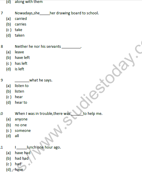 CBSE Class 9 Language Conventions Grammar and Usage MCQ-1