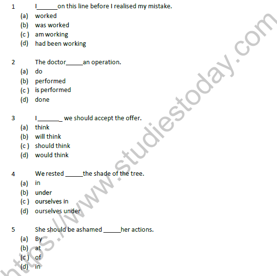 CBSE Class 9 Language Conventions Grammar and Usage MCQ