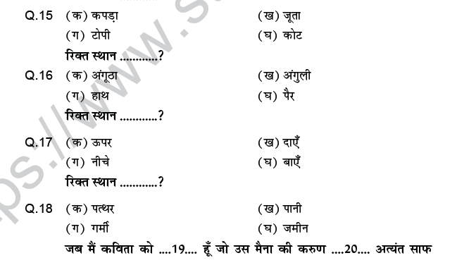 CBSE Class 9 PSA Hindi Passage Based MCQs-4